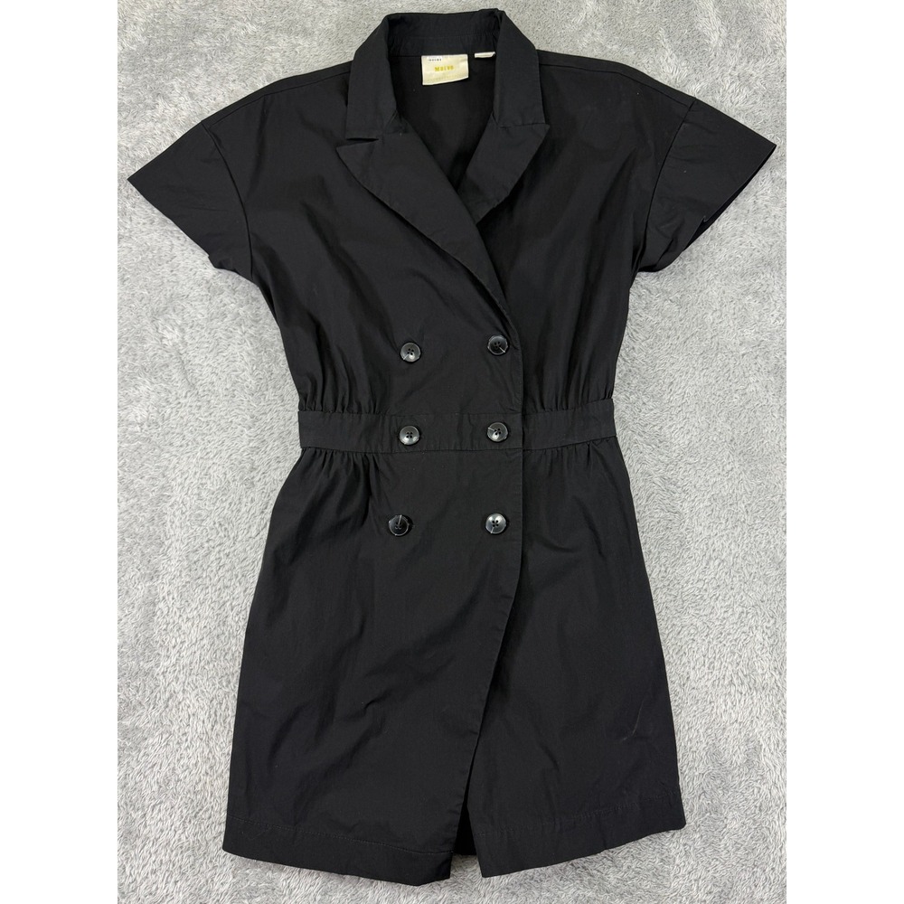 Maeve Blazer Romper Women S Petite Black Double Breasted Elastic Waist Pockets